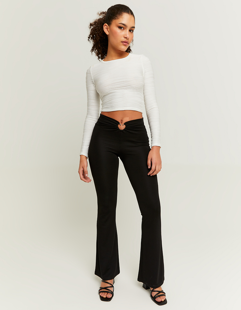 Leggings évasés noirs avec détail en forme de cœur | TALLY WEiJL