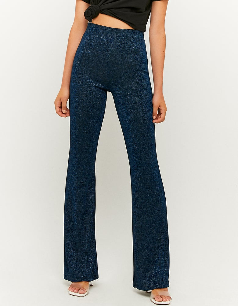 TALLY WEiJL, Blaue Flare Leggings aus Lurex for Women