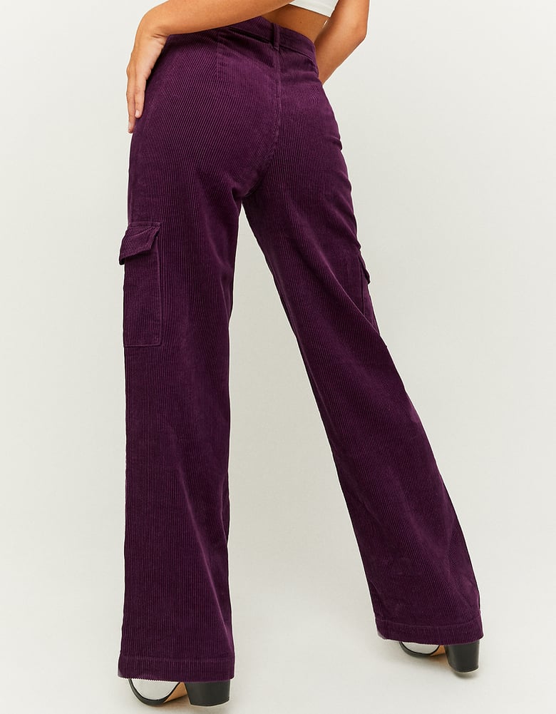 Pantalon Taille Haute Cargo Violet | TALLY WEiJL
