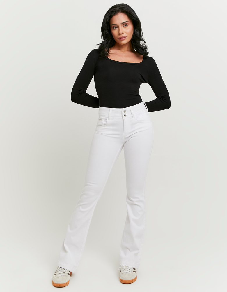 Jean Bootcut Taille Moyenne Blanc | TALLY WEiJL