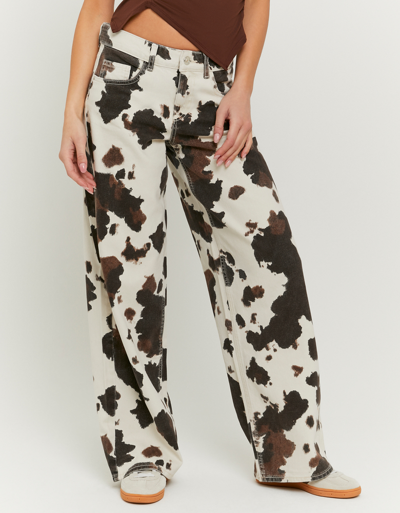 Braune Low-Waist Wide-Leg-Hose | TALLY WEiJL