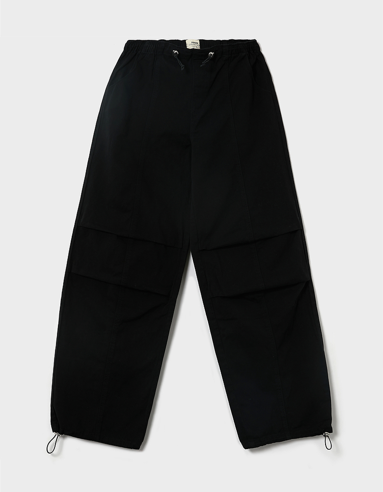Black Mid Waist Parachute Trousers | TALLY WEiJL