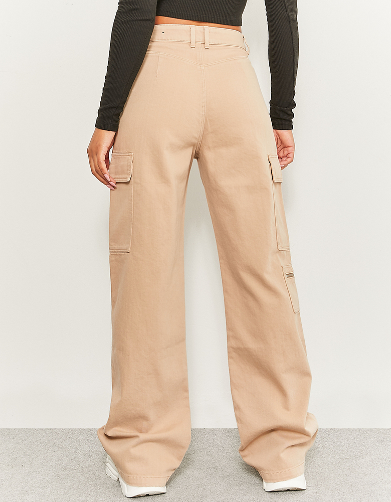 Beige High Waist Cargo Trousers | TALLY WEiJL