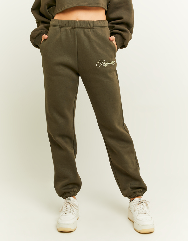 Pantaloni Joggers Kaki con Stampa | TALLY WEiJL