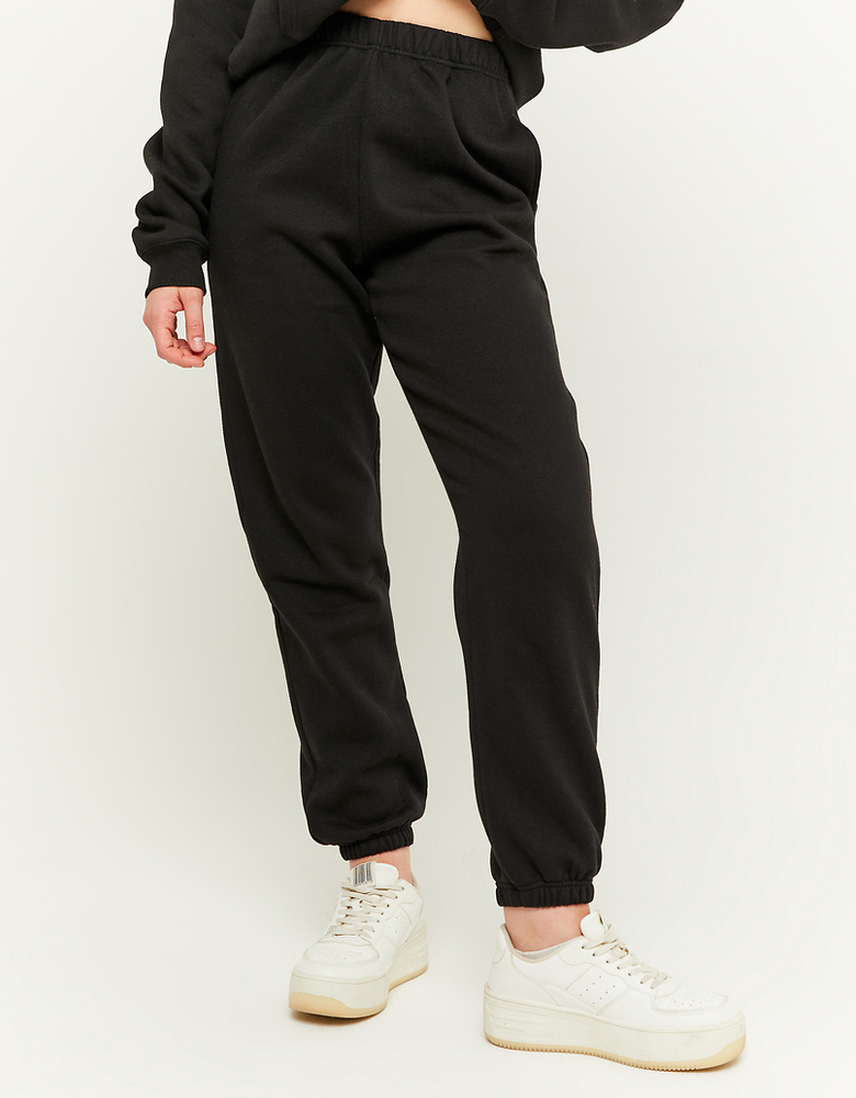 Black High Waist Relaxed Leg Joggers | TALLY WEiJL