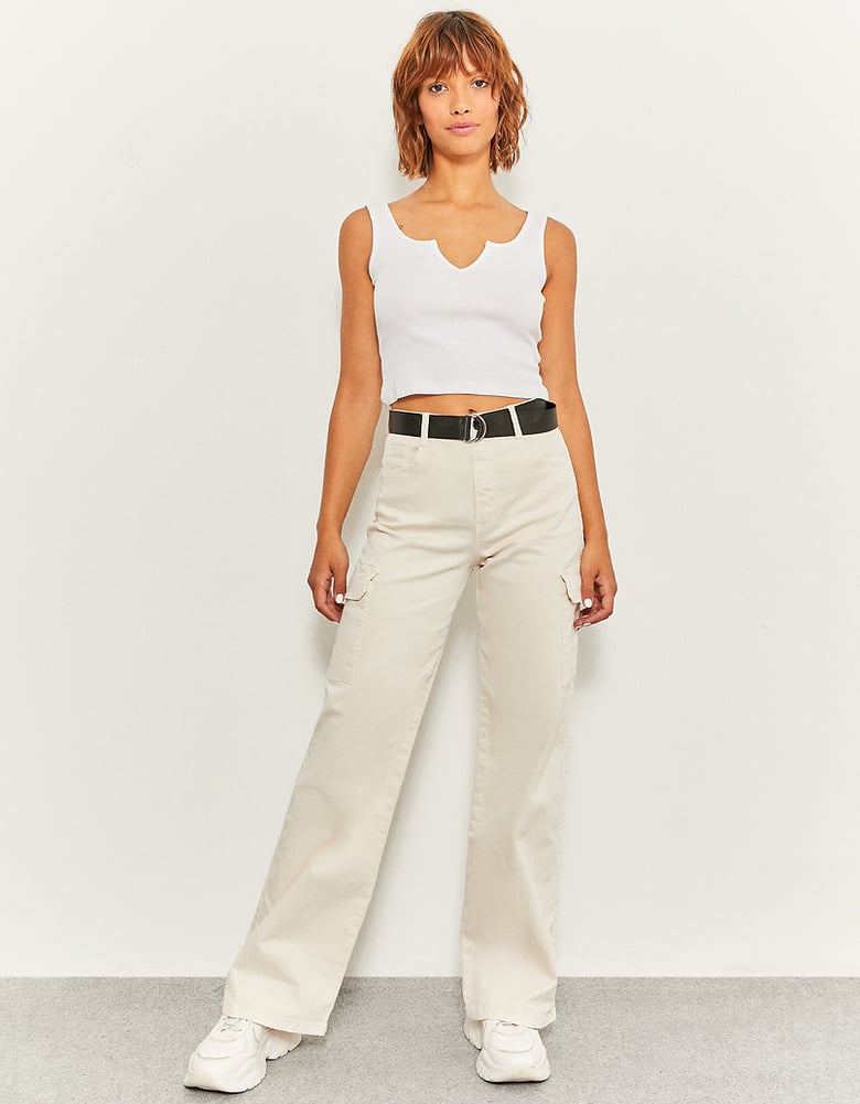 Pantalon Cargo Taille Haute Beige | TALLY WEiJL