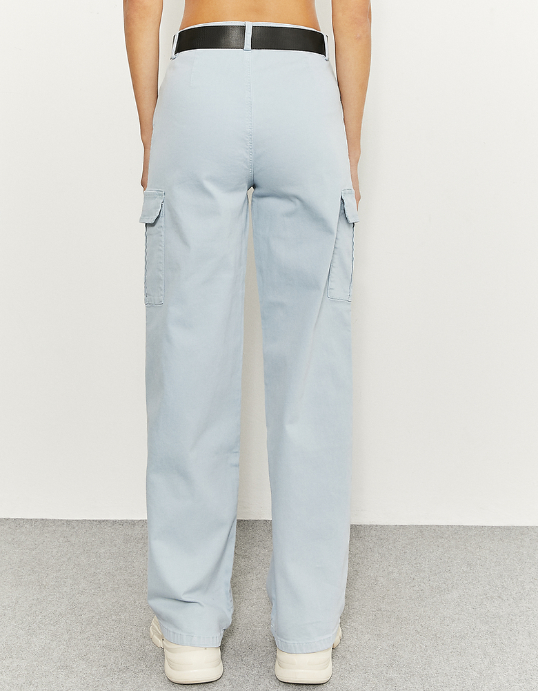 Wide Leg Cargo Trousers with Belt | TALLY WEiJL
