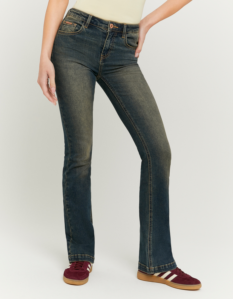 Blaue Mid Waist Bootcut Jeans | TALLY WEiJL