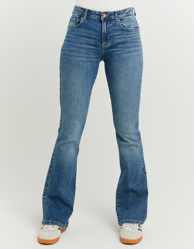 TALLY WEiJL, Blue Mid Waist Flare Jeans for Women