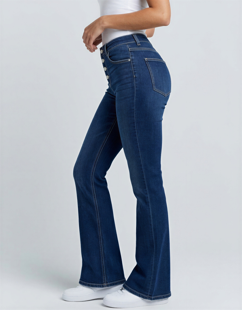 TALLY WEiJL, Jeans Blu a Vita Alta Flare for Women