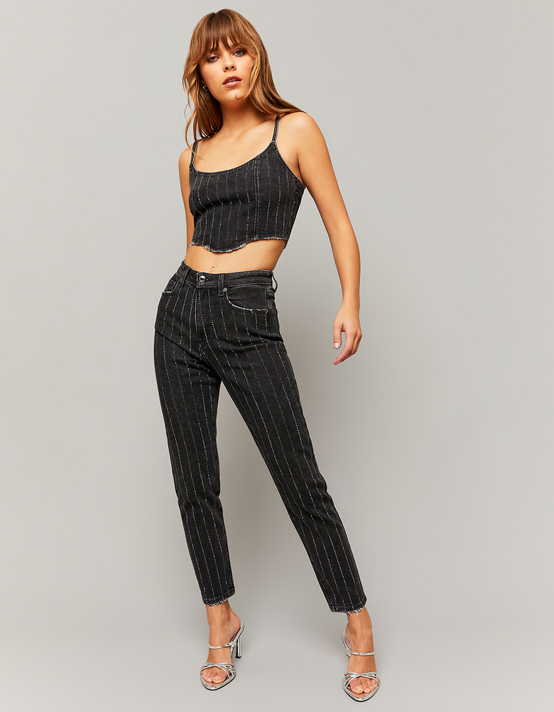 TALLY WEiJL, Jean Comfort Stretch Mom noir for Women