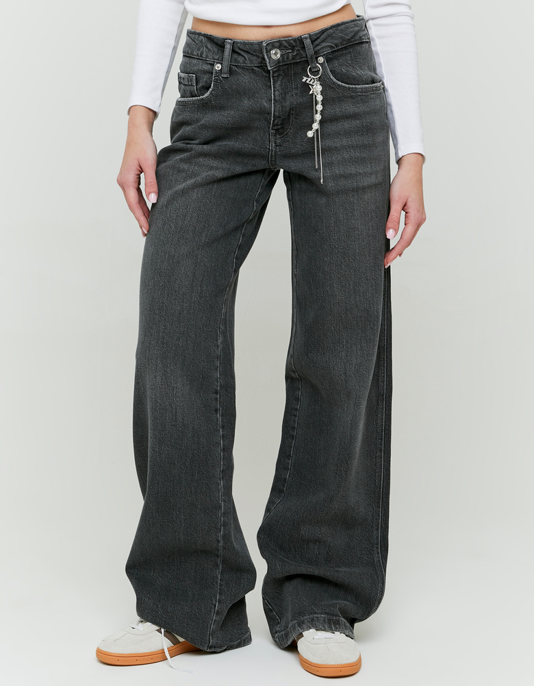 TALLY WEiJL, Jeans Grigi a Vita Bassa a Gamba Dritta for Women