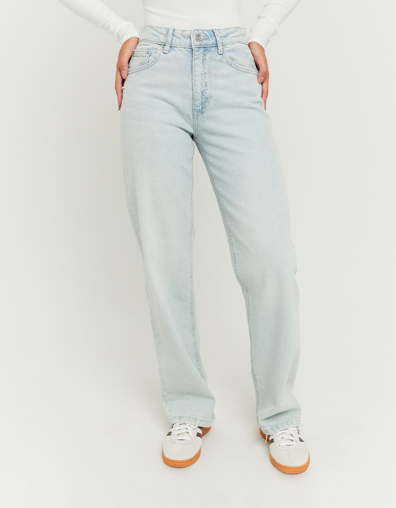 TALLY WEiJL, Light Blue High Waist Straight Leg Jeans for Women