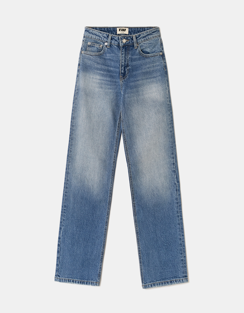 TALLY WEiJL, Jeans Dritti Blu a Vita Alta for Women