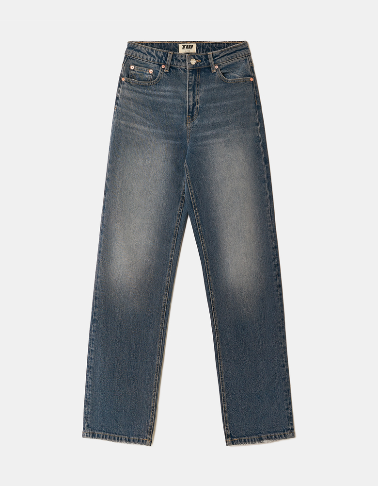 TALLY WEiJL, Jeans Dritti Blu a Vita Alta for Women