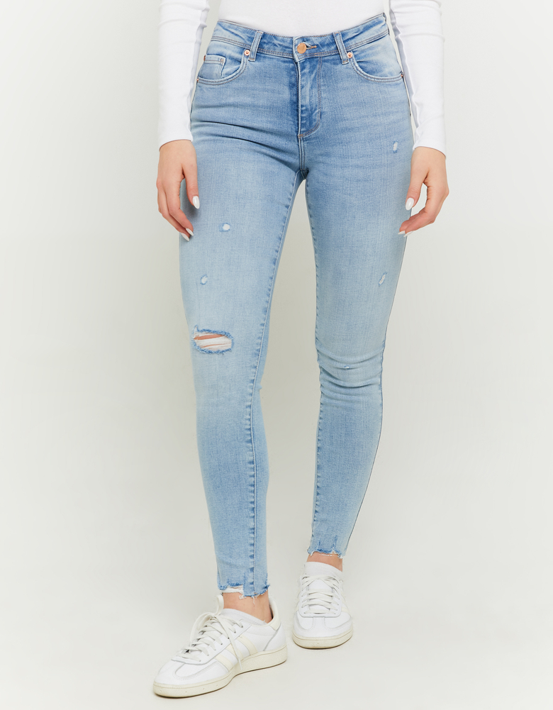 Jean Skinny Push-Up Bleu Clair Taille Mi-Haute | TALLY WEiJL