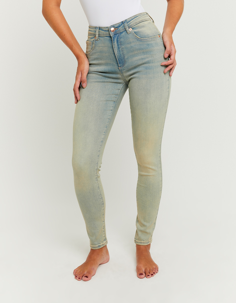TALLY WEiJL, Blaue Mid Waist Skinny Push Up Jeans for Women