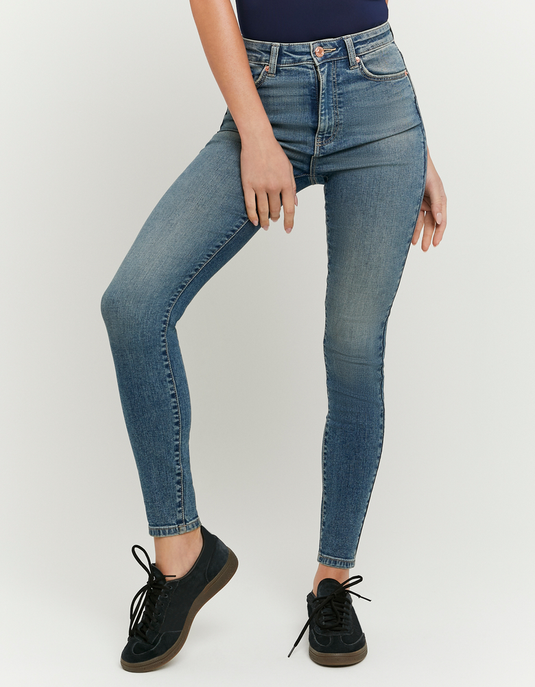 Blaue High Waist Skinny Jeans | TALLY WEiJL