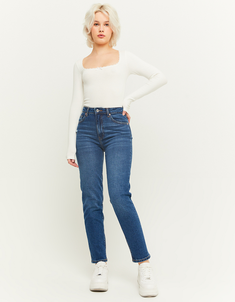 TALLY WEiJL, Jeans Blu Modello Mom a Vita Alta for Women