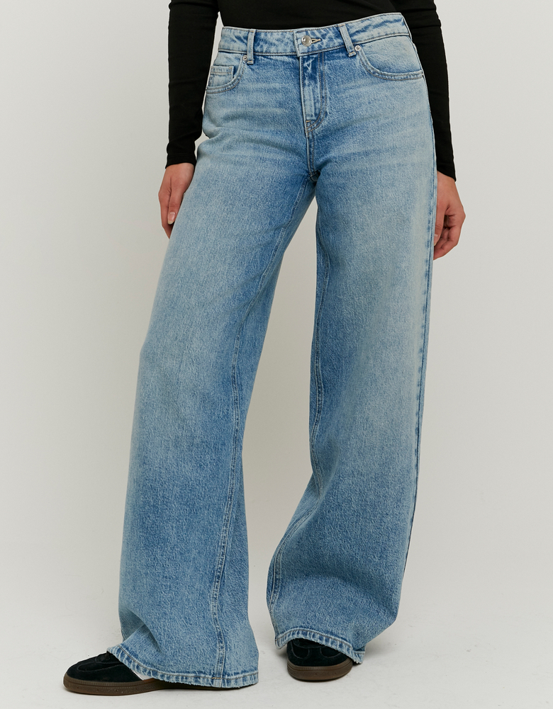 TALLY WEiJL, Jeans Blu Wide-Leg a Vita Media for Women