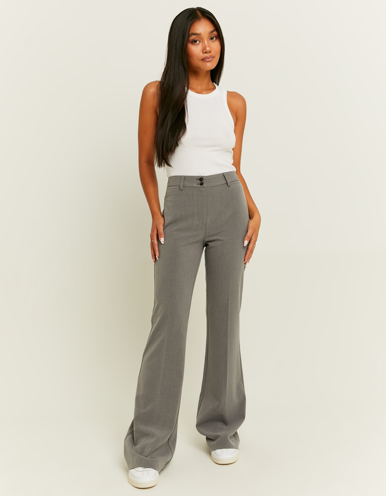Grey Tailoring Bootcut Trousers | TALLY WEiJL