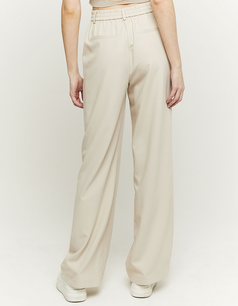 Pantalon Large Taille Haute Beige | TALLY WEiJL