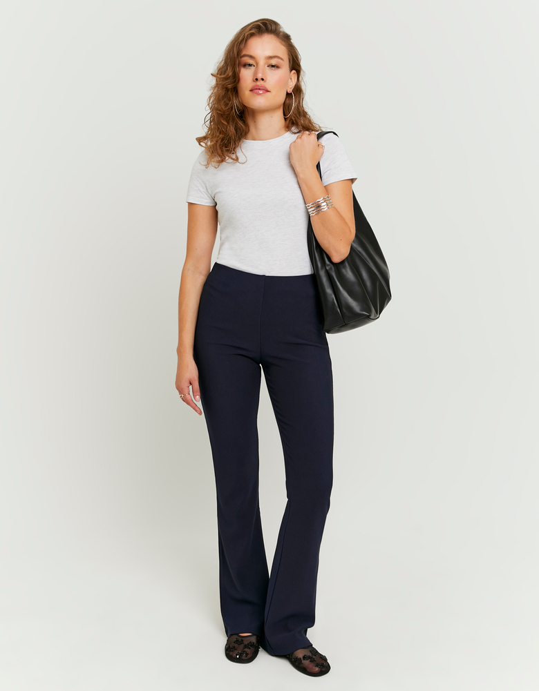 TALLY WEiJL, Blue Flare Mid Waist Trousers for Women