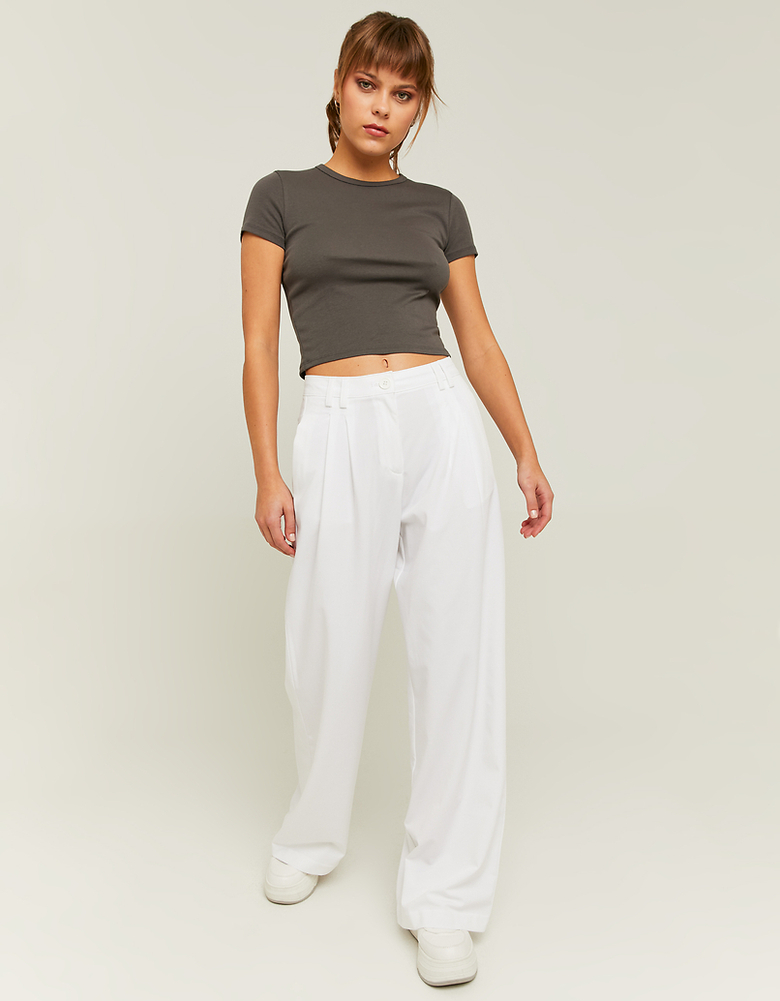 TALLY WEiJL, Pantalon loose taille haute blanc for Women