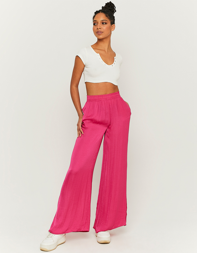 TALLY WEiJL, High Waist Wide Leg Satin Trousers for Women
