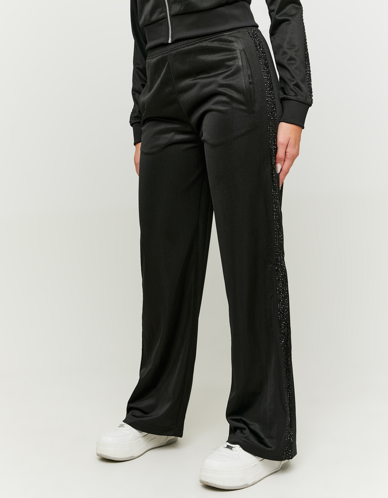 TALLY WEiJL, Schwarze Joggers mit Strass Details for Women