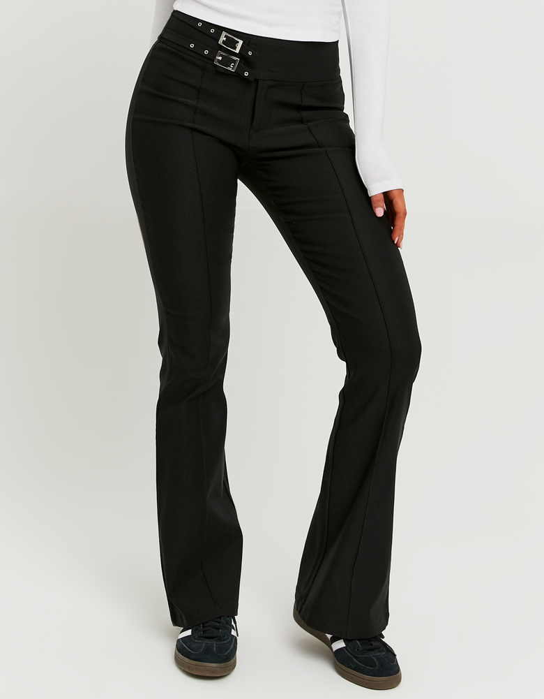 Schwarze Flared Stoffhose | TALLY WEiJL