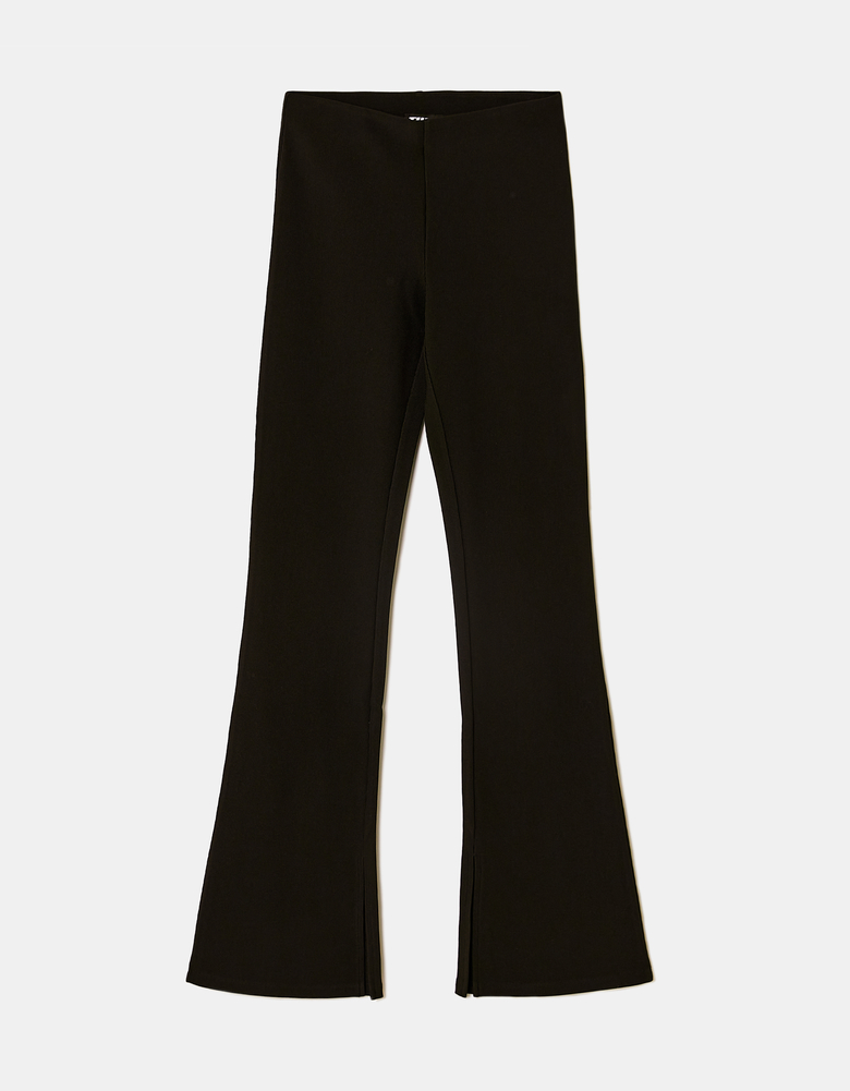 Schwarze Low Waist Flared Stoffhose | TALLY WEiJL