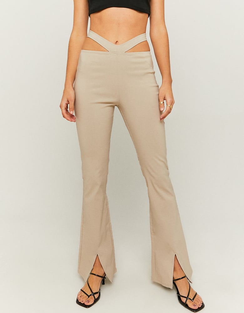 TALLY WEiJL, Pantalon Flare Taille Haute Beige for Women