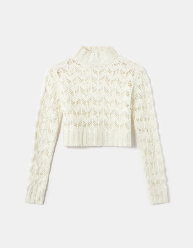 White Knit Turtle Neck Jumper | TALLY WEiJL