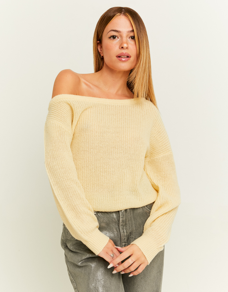 Yellow Off-Shoulder Jumper | TALLY WEiJL