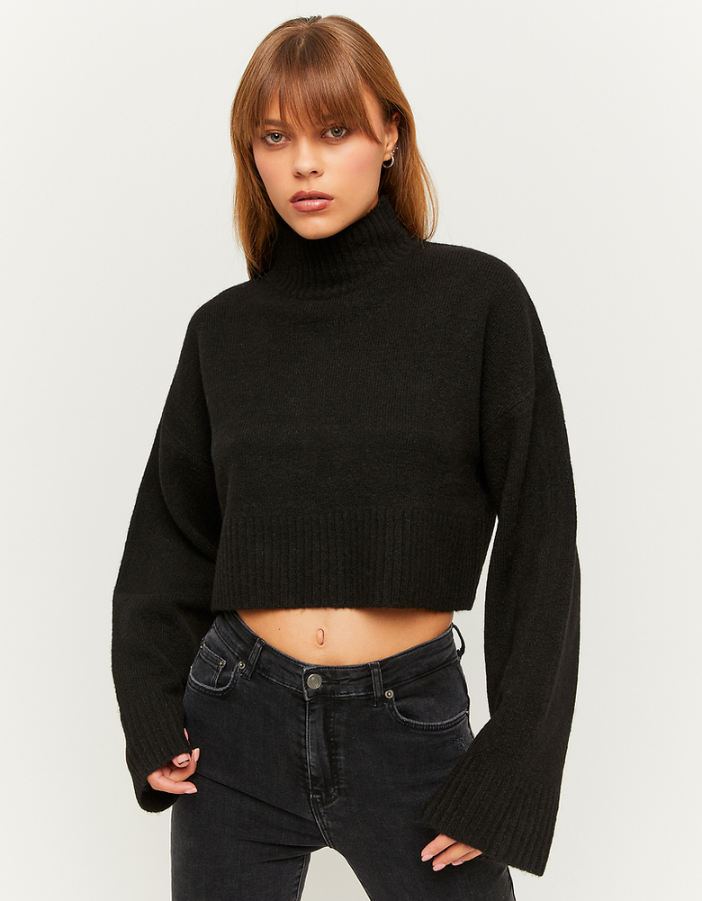 Black Loose Cropped Jumper | TALLY WEiJL