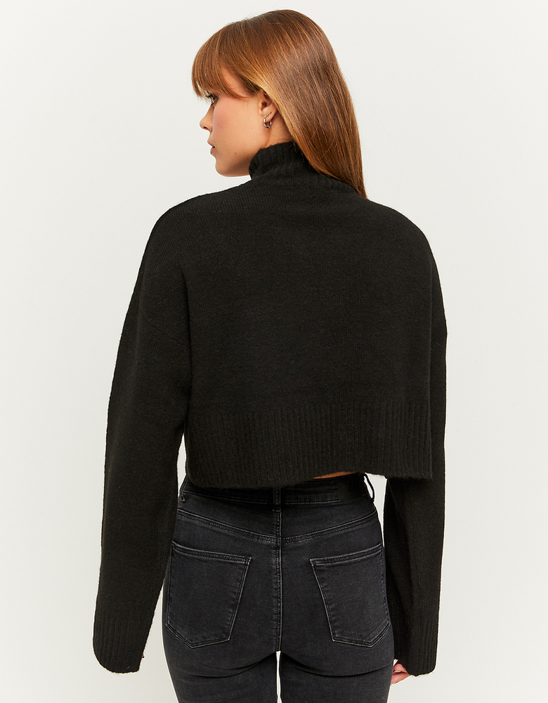 Black Loose Cropped Jumper | TALLY WEiJL