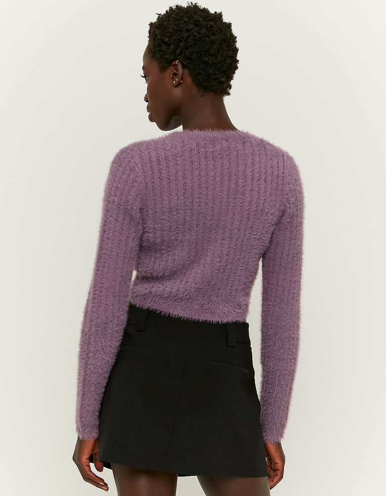 Purple  Soft touch Cropped Jumper | TALLY WEiJL