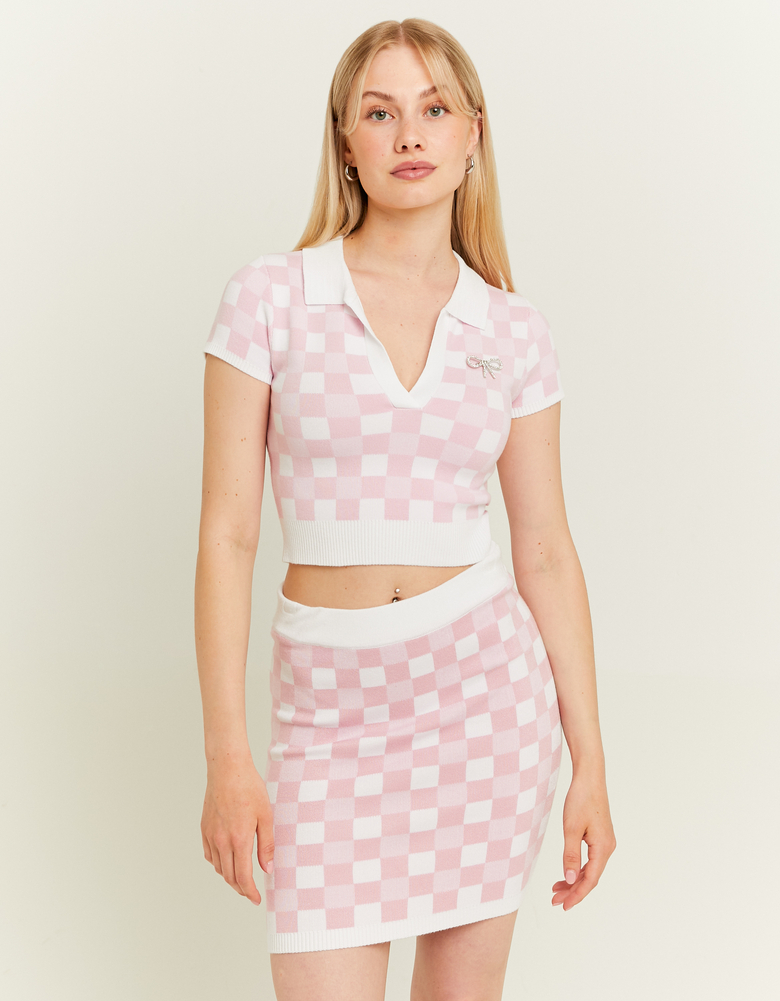 White and Pink Checkered Top | TALLY WEiJL