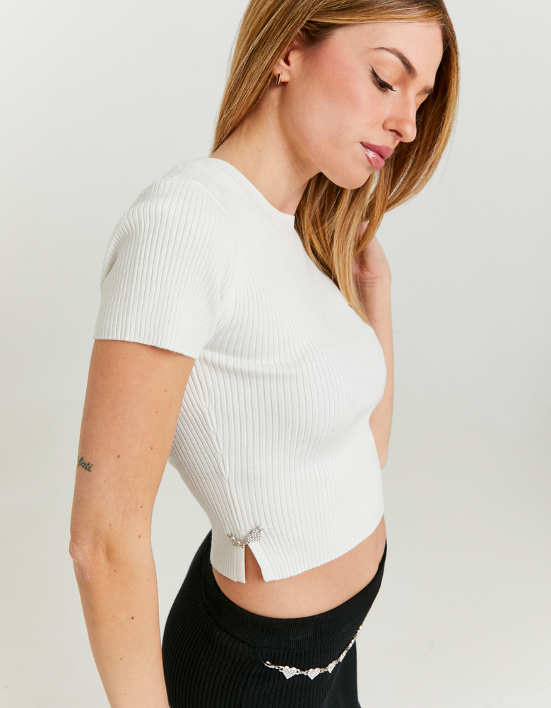 TALLY WEiJL, White Fitted Jumper for Women