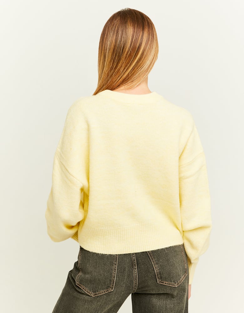 Gelber Cropped Basic Pullover | TALLY WEiJL