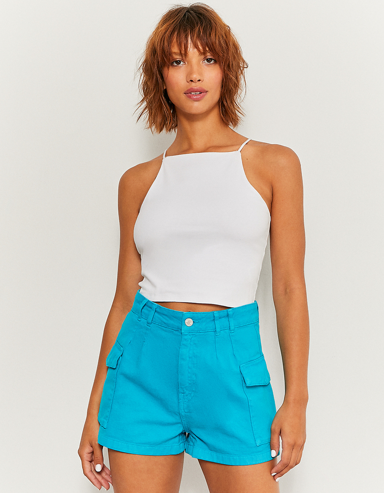 TALLY WEiJL, Blaue High Waist Cargo Shorts for Women
