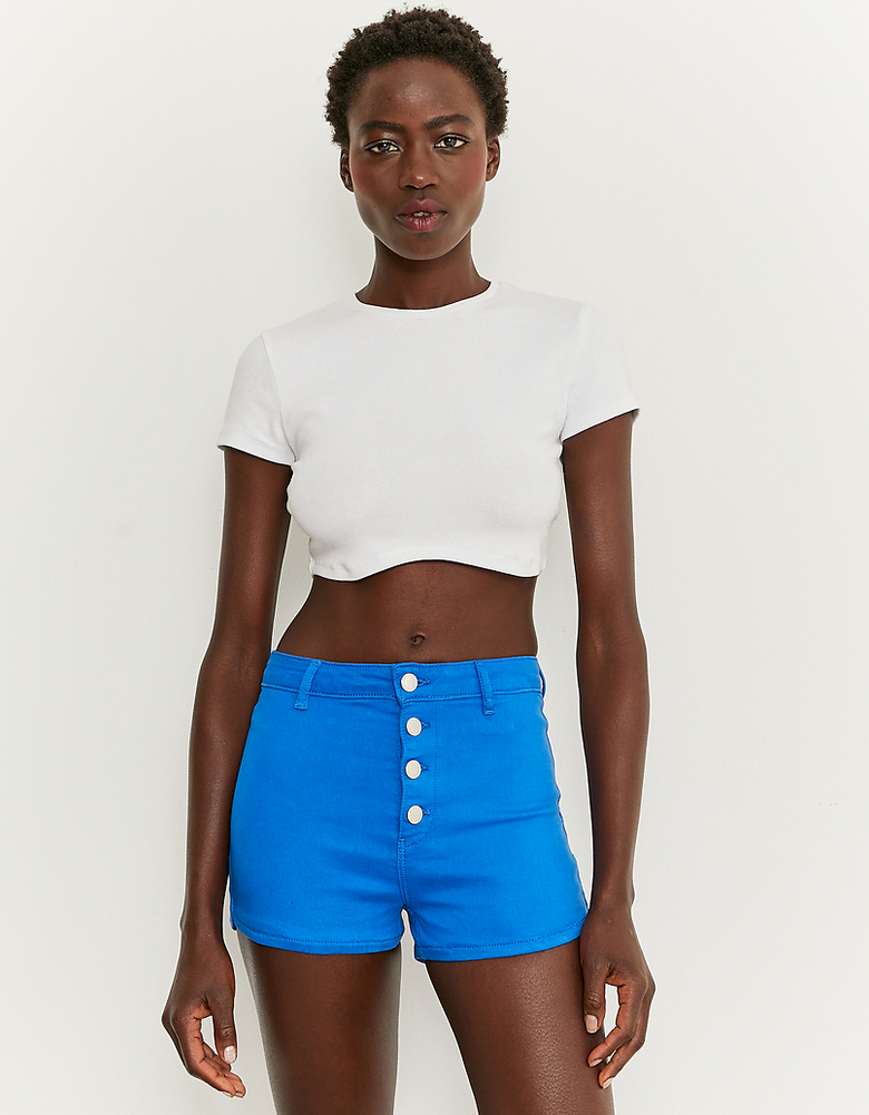 TALLY WEiJL, Blue  High Waist Basic Shorts for Women
