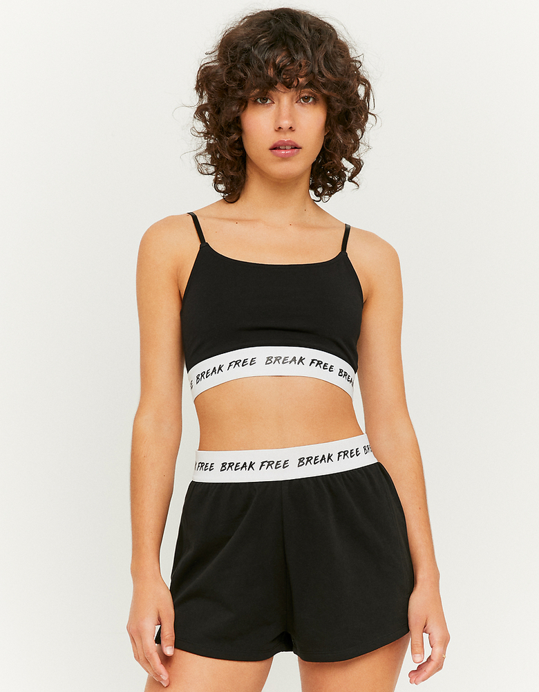 TALLY WEiJL, Μαύρο Printed Ψηλόμεσο Shorts for Women