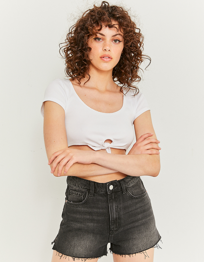 TALLY WEiJL, Short en Jean Destroy Taille Haute for Women