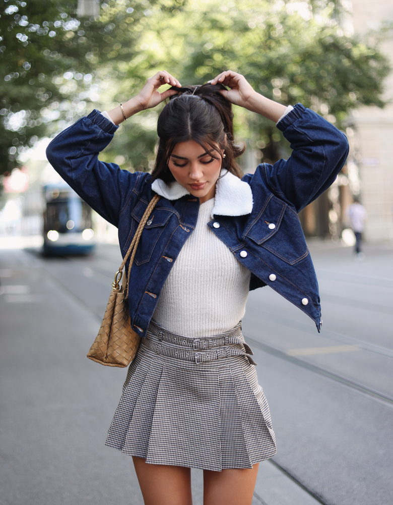 Checkered Skort with Double Belt | TALLY WEiJL