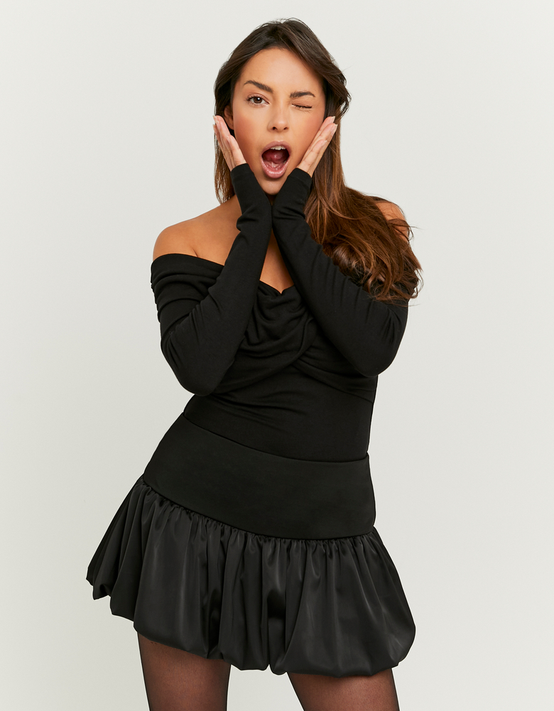 TALLY WEiJL, Skort Nera in Raso for Women