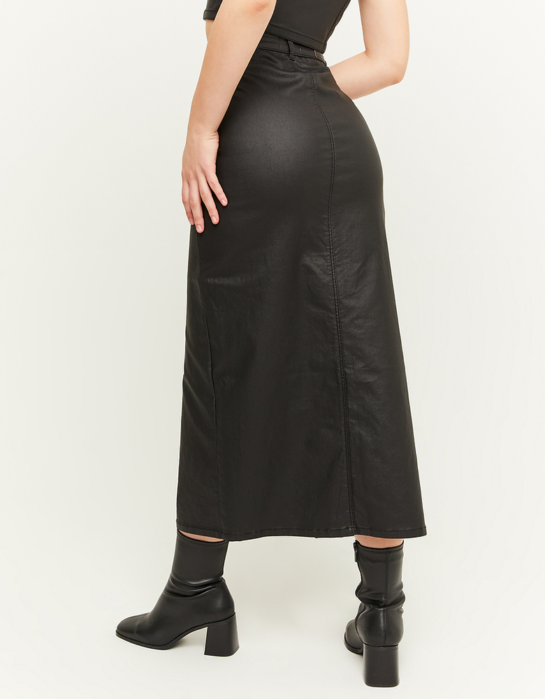 Jupe midi enduite noire | TALLY WEiJL