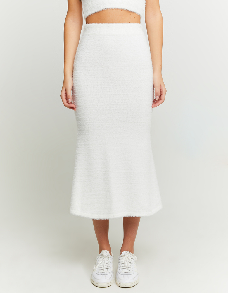 White Fluffy Syren Fit Skirt | TALLY WEiJL