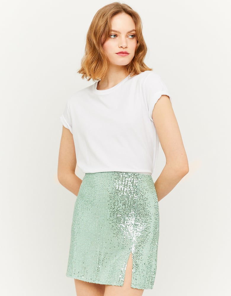 TALLY WEiJL, Grüner Mini Rock mit Pailletten for Women